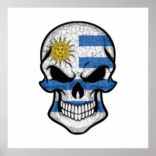 Uruguay Smiling Skull Flagga Poster