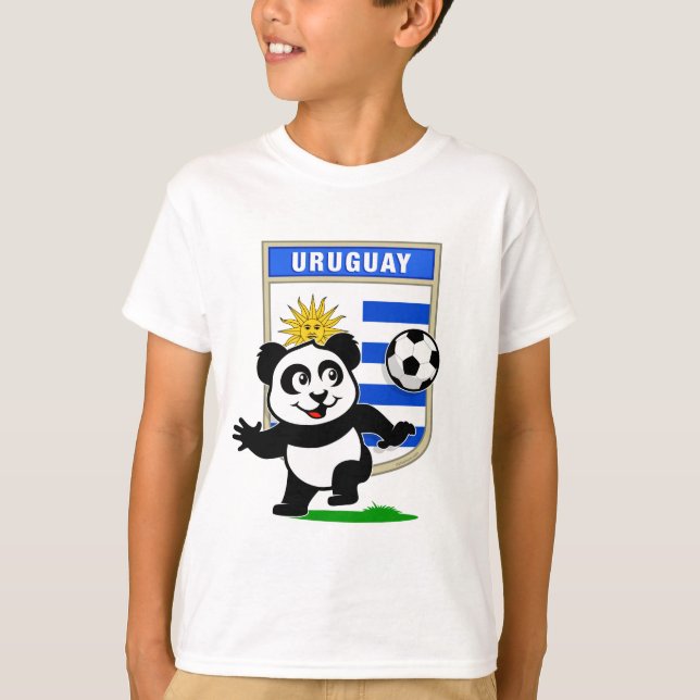 Uruguay Soccer Panda Tee Shirt (Framsida)