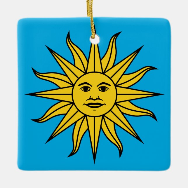 Uruguay Sol de Mayo Julgransprydnad Keramik (Framsida)