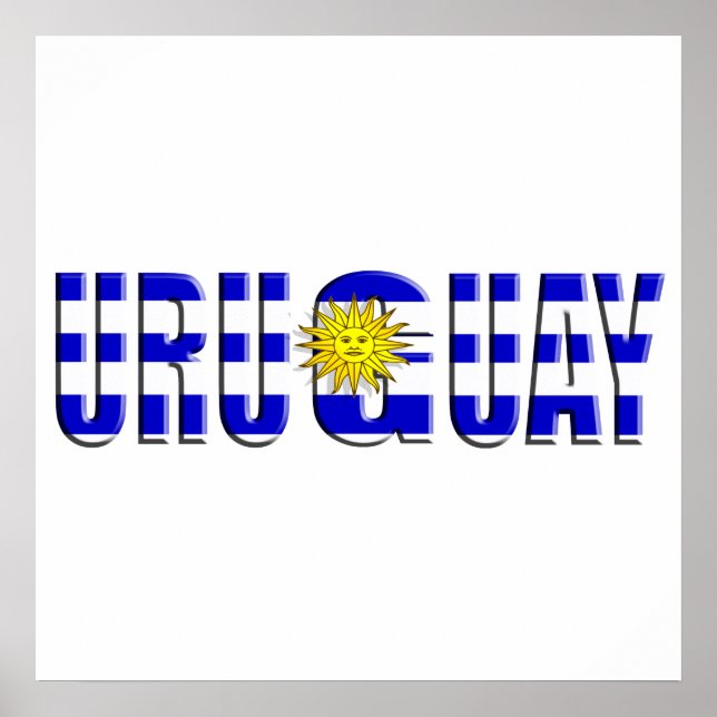 Uruguay Sol Logotyp flagga Uruguay logotyp Poster (Framsidan)