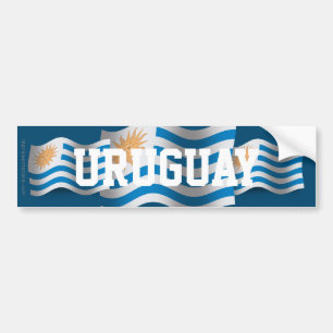 Uruguay som vinkar flagga bildekal