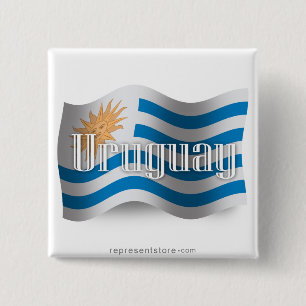 Uruguay som vinkar flagga knapp