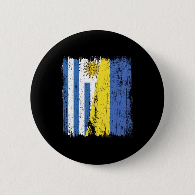 Uruguay Ukraine Half Flag Uruguayan Ukrainian Heri Knapp (Framsida)