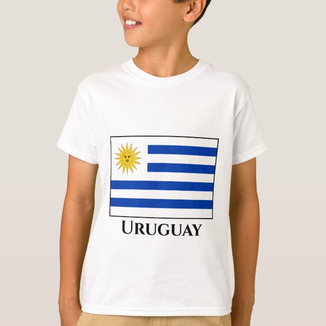 Uruguay (Uruguay)-Flagga T Shirt (Framsida)