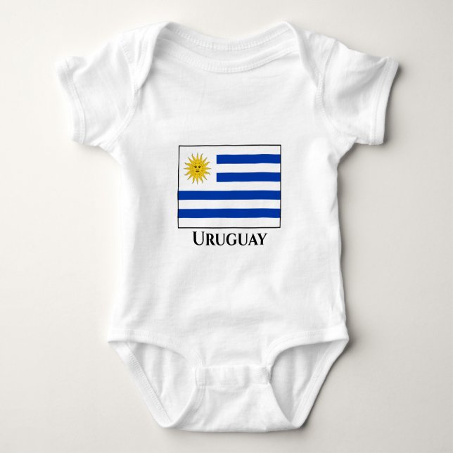 Uruguay (Uruguay)-Flagga T Shirt (Framsida)
