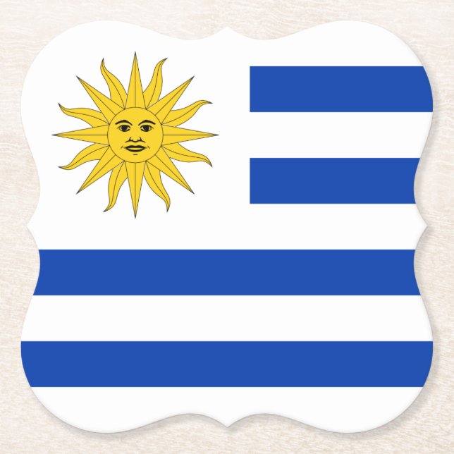 Uruguay (Uruguay)-Flagga Underlägg Papper (Framsida)
