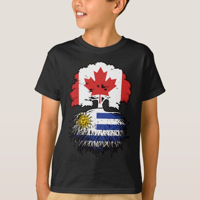 Uruguay Uruguay Uruguay Canadian Canada Träd Roots T Shirt (Framsida)