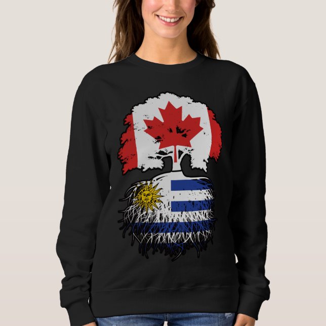 Uruguay Uruguay Uruguay Canadian Canada Träd Roots T Shirt (Framsida)