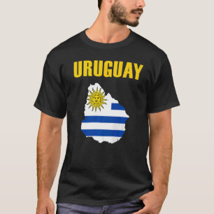 Uruguay Uruguay Uruguay karta Uruguay Flagga T Shirt