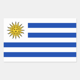 Uruguay/uruguayansk flagga rektangulärt klistermärke