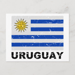 Uruguay Vintage Flagga Vykort