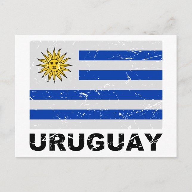 Uruguay Vintage Flagga Vykort (Framsida)