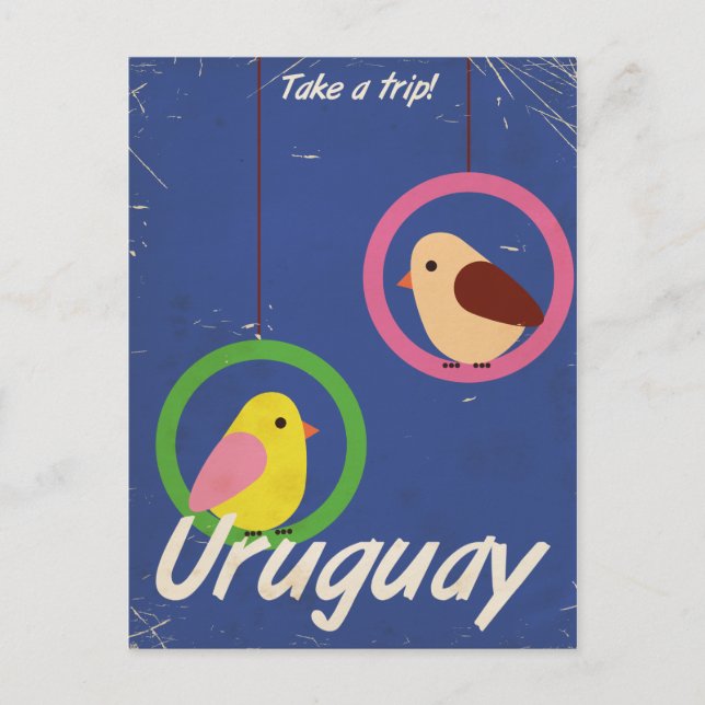 Uruguay vintage resemål vykort (Framsida)