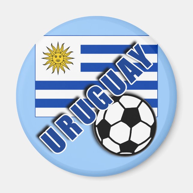 URUGUAY World Soccer Fläkt Tshirts Magnet (Framsidan)