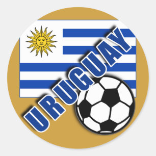 URUGUAY World Soccer Fläkt Tshirts Runt Klistermärke