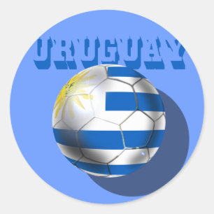Uruguayansk flagga av kärlek för fotboll för runt klistermärke
