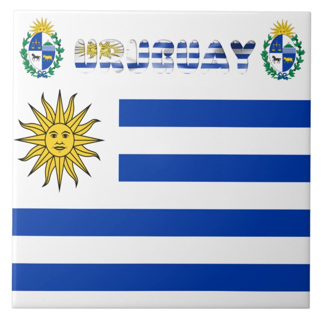 Uruguayansk flagga kakelplatta (Framsidan)