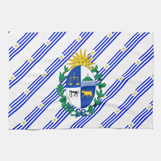 Uruguayansk randflagga kökshandduk (Horisontell)