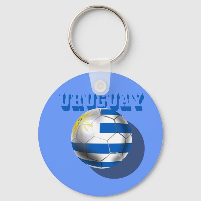 Uruguayanska flagga Uruguay logotyp futbol Soccer  Nyckelring (Framsida)
