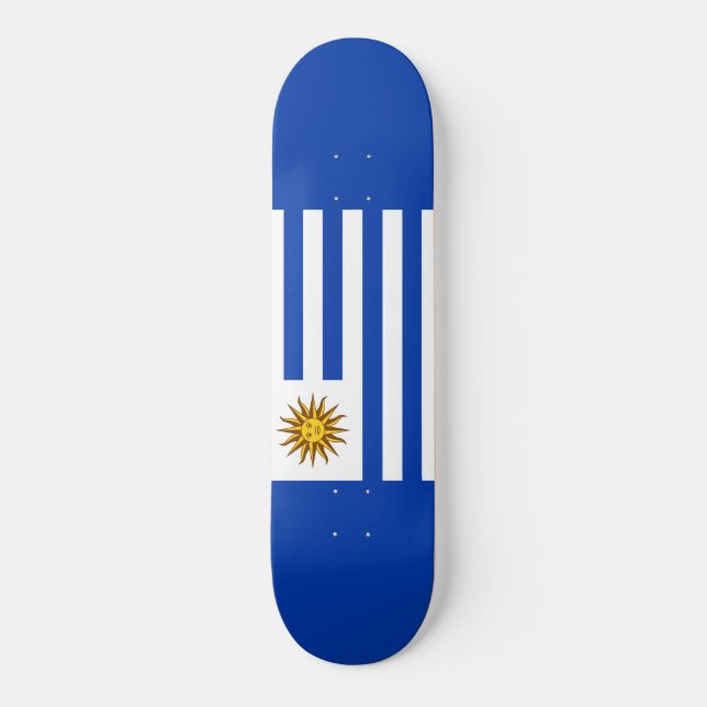 Uruguayanska flaggan (Uruguay) Mini Skateboard Bräda 18,5 Cm (Framsida)