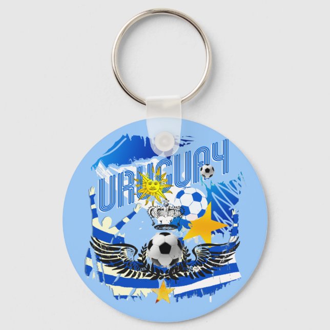 Uruguaygrunge grafik konst soccer futbol-presenter nyckelring (Framsida)