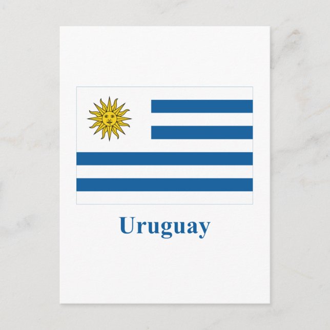 Uruguays flagga med namn vykort (Framsida)