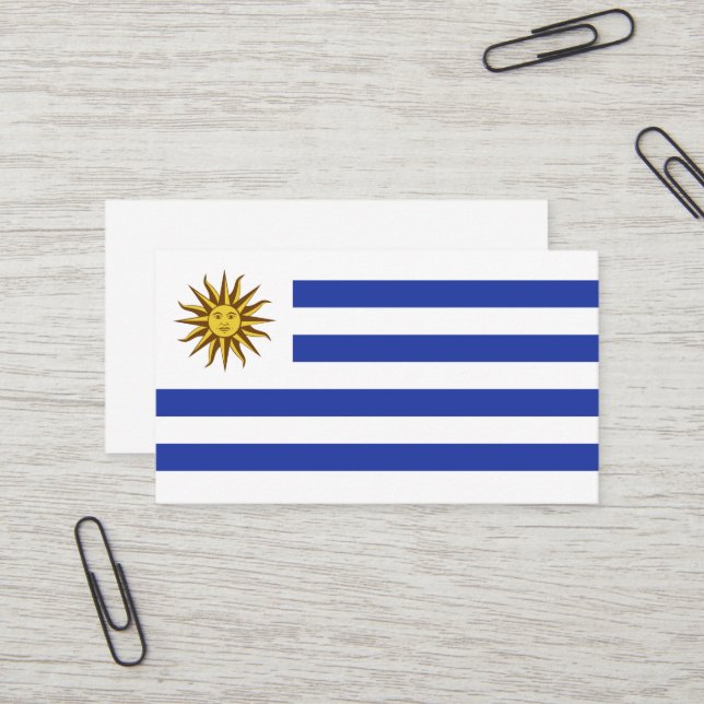 Uruguays flagga visitkort (Fram/Back In Situ)