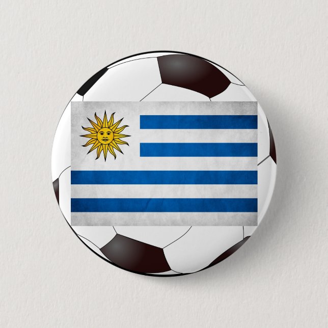 Uruguays nationella flagga knapp (Framsida)