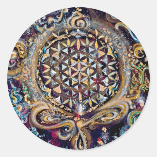 Urval av "konsomisk ocean" för skapandetid runt klistermärke