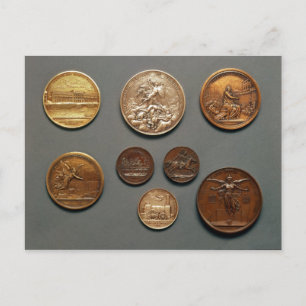Urval av medaljer vykort