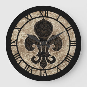 Urverk Fleur De Lis Stor Klocka