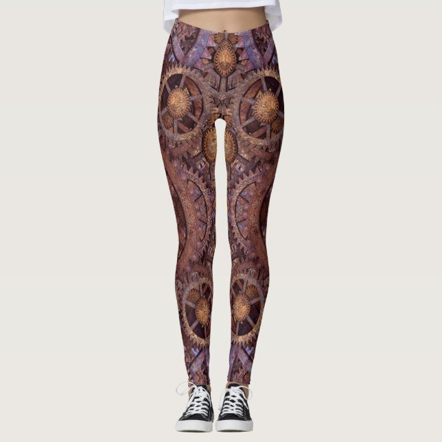 Urverkvintage industriella Steampunk Leggings (Framsida)