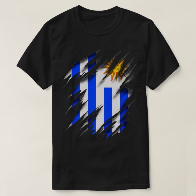 URY Uruguay Flagga Uruguay-födelsedag  T Shirt (Design framsida)