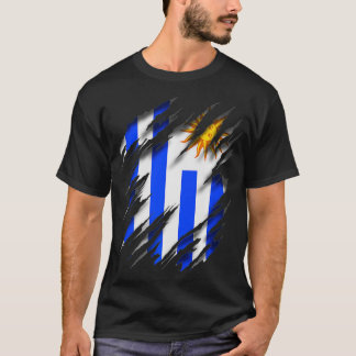 URY Uruguay Flagga Uruguay-födelsedag  T Shirt