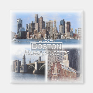 US0142 America, United Stater, Boston, Fridge Magnet
