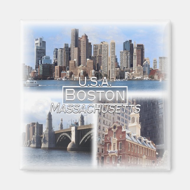 US0142 America, United Stater, Boston, Fridge Magnet (Framsidan)