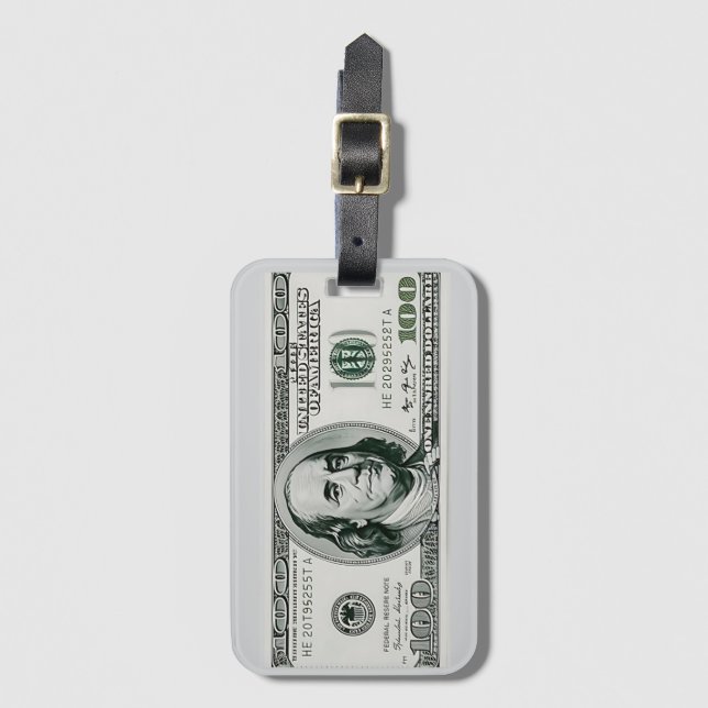 US $100-sedel Bagagebricka (Framsida vertikal)