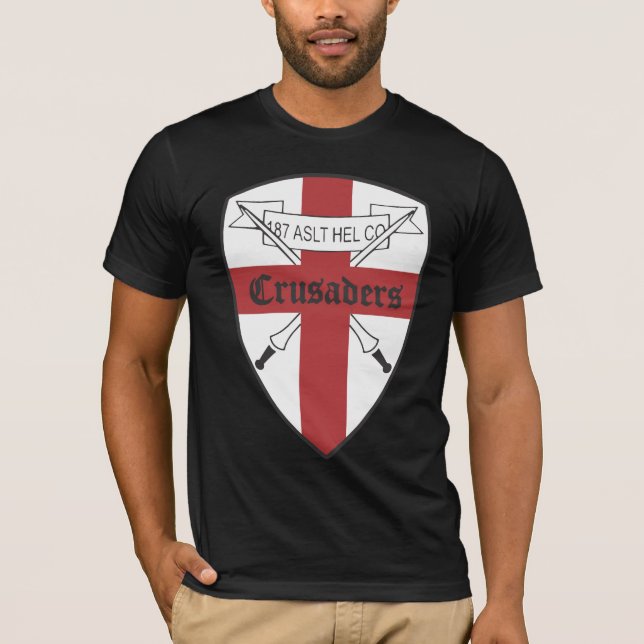 US 187th Assault Helicopter Co Crusaders T-shirt (Framsida)