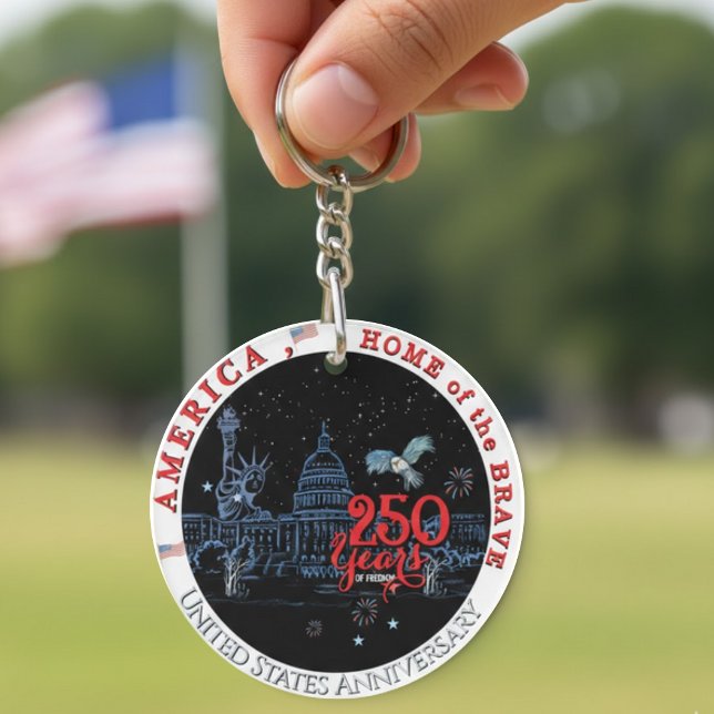 US 250 America Home of the Brave | Monuments (US 250 America Home of the Brave  Monuments Keychain)