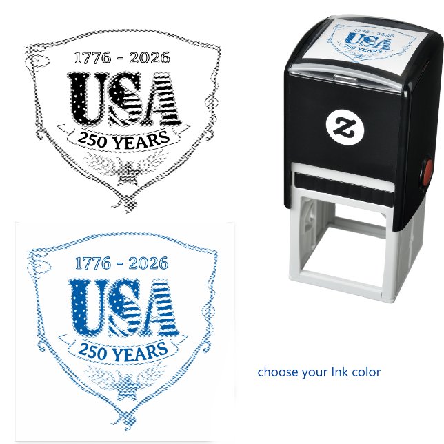 US 250 år av frihet Personlig fyrkantig stämpel (US 250 Years of Freedom Personalized Square Stamp)