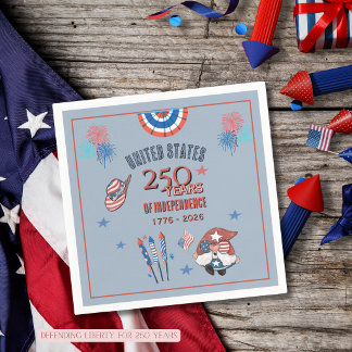 US 250-årsjubileum Patriotisk Tomte Pappersservett