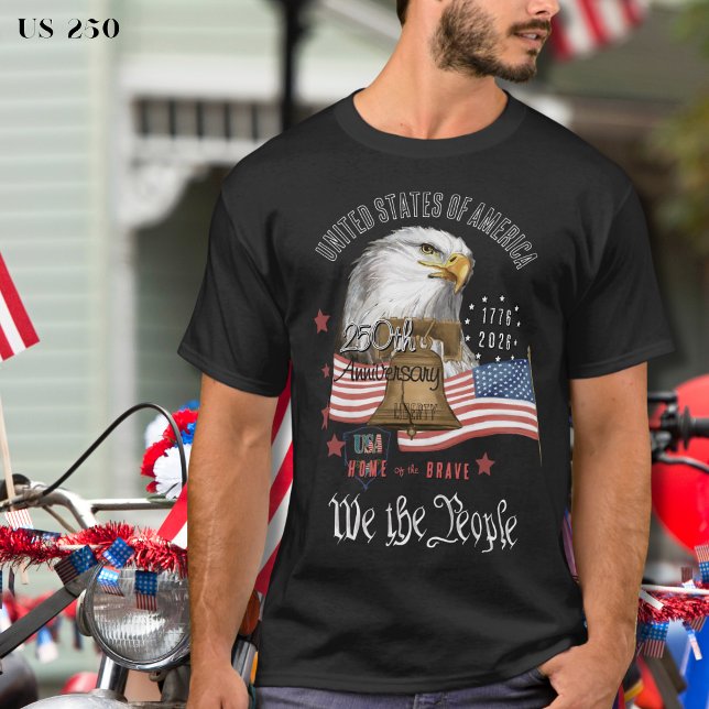 US 250 "Vi Folket" 250-årsjubileumsörn T Shirt (US 250 We the People 250th Anniversary Eagle T-Shirt)