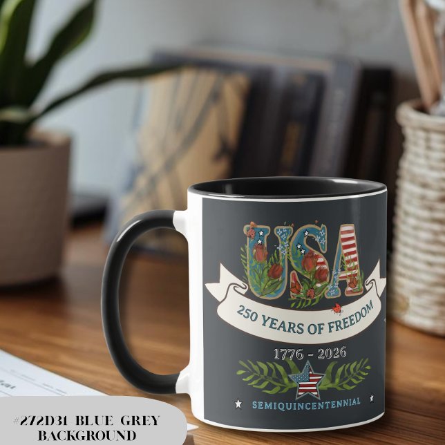 US 250 Years of Freedom Custom Background Color Mugg (US 250 Years of Freedom Custom Background Color Mug)