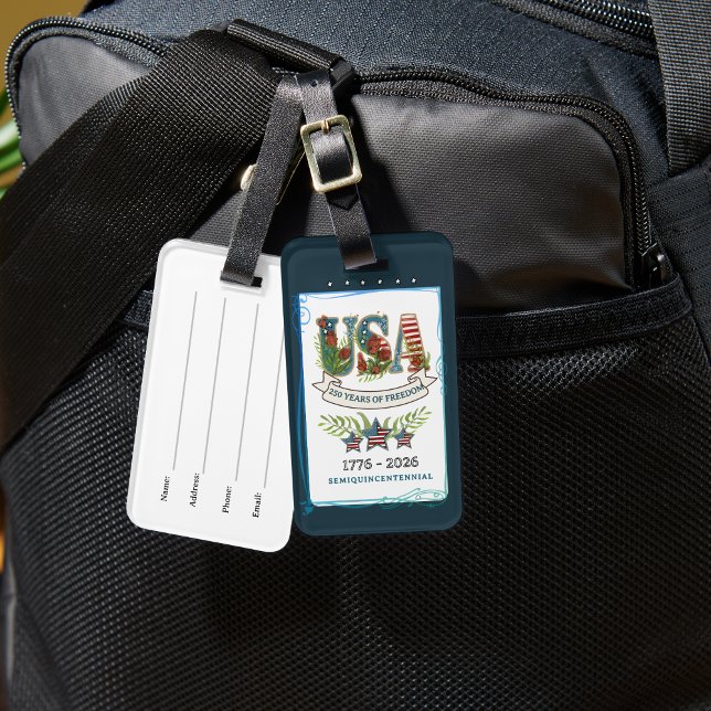 US 250 Years of Freedom Elegant Botanical Bagagebricka (US 250 Years of Freedom Elegant Botanical Luggage Tag)