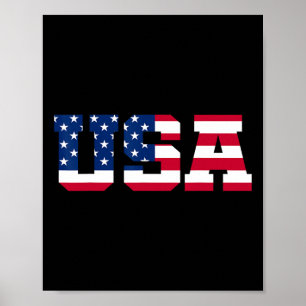 US 2 Patriotic American Flagga Manar Women Kids ju Poster
