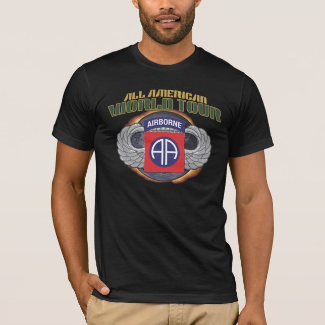 US 82ND LUFTBUREN DIV. TURNERAR VÄRLDEN "FÖR ALL TEE SHIRT (Framsida)