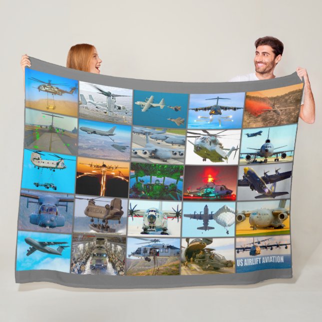 US AIRLIFT AVIATION "MONTAGE" FLEECEFILT (På plats)