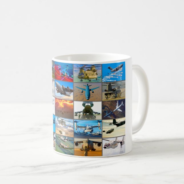 US AIRLIFT AVIATION "MONTAGE" KAFFEMUGG (Framsida höger)