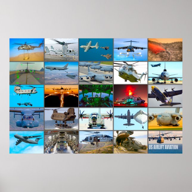 US AIRLIFT AVIATION "MONTAGE" POSTER (Framsidan)