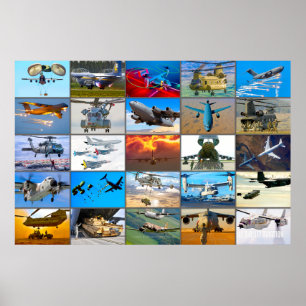 US AIRLIFT AVIATION "MONTAGE" POSTER